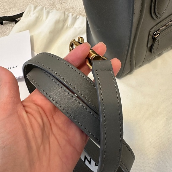 Celine Nano Luggage Bag in Drummed‎ Calfskin Gray - Picture 13 of 16